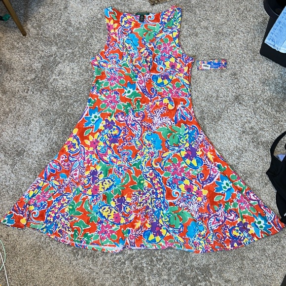 Ralph Lauren Dresses & Skirts - NWT Ralph Lauren Multi Stretch Midi Dress Size Large